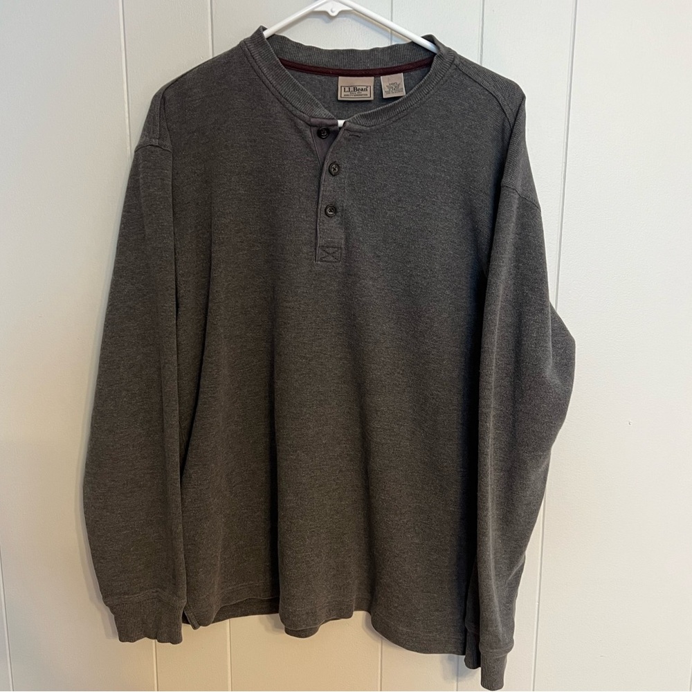 L.L. Bean Men's gray Knit Pullover Reg Fit‎ Sweater Cotton size M